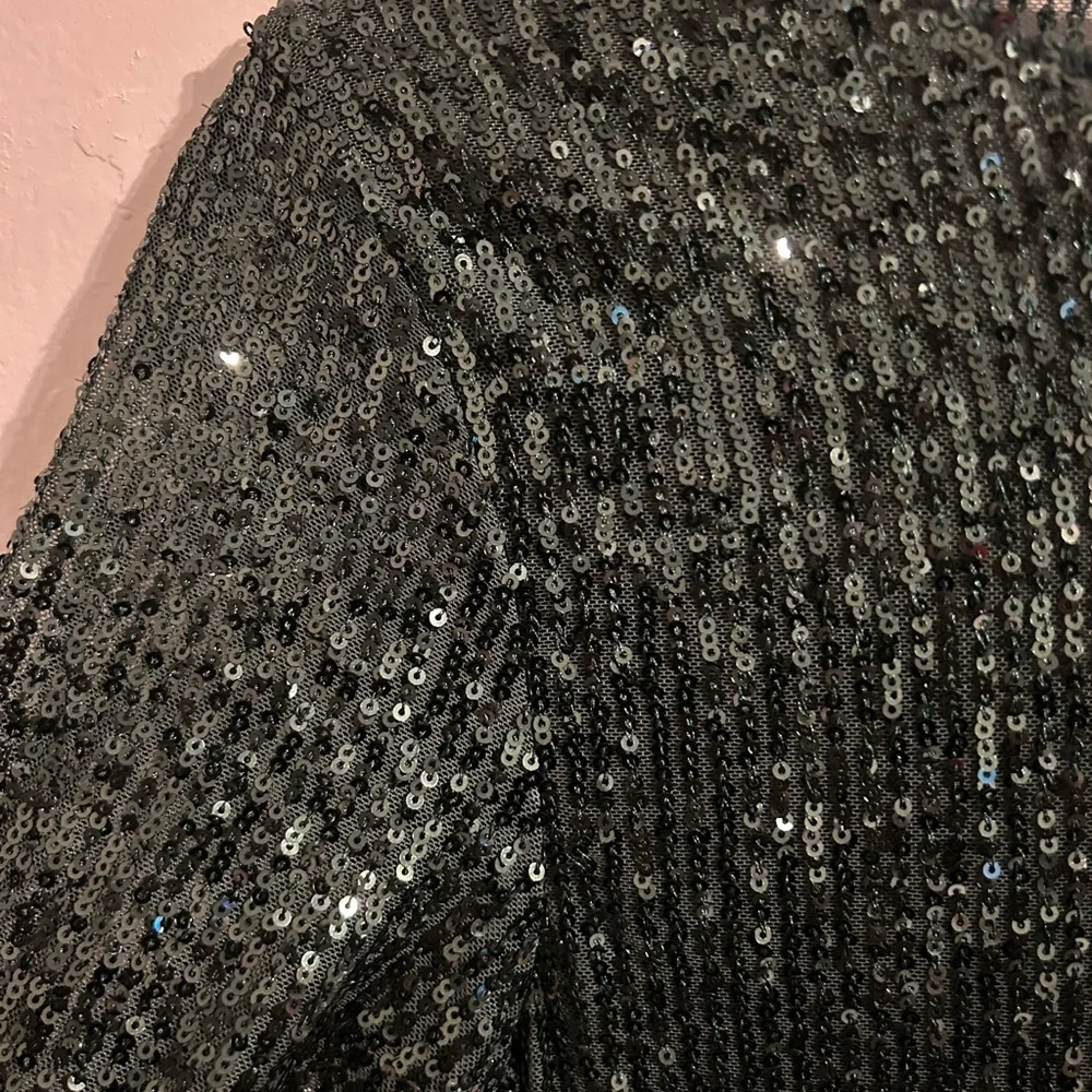 Free People Gold Rush Sparkling Green Long Sleeve top - Picture 3 of 6